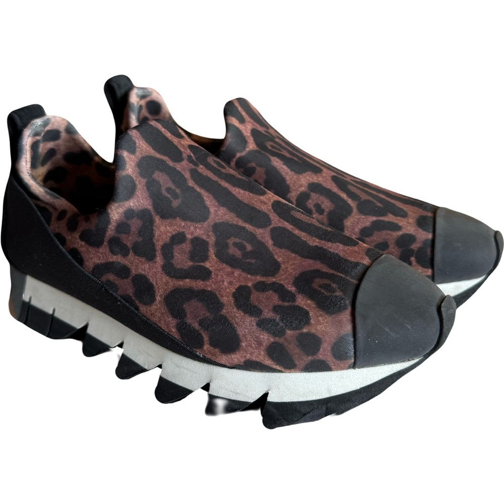 Dolce & Gabbana Ibiza Leopard Print Slip On Sneakers Size 6.5 EU 37